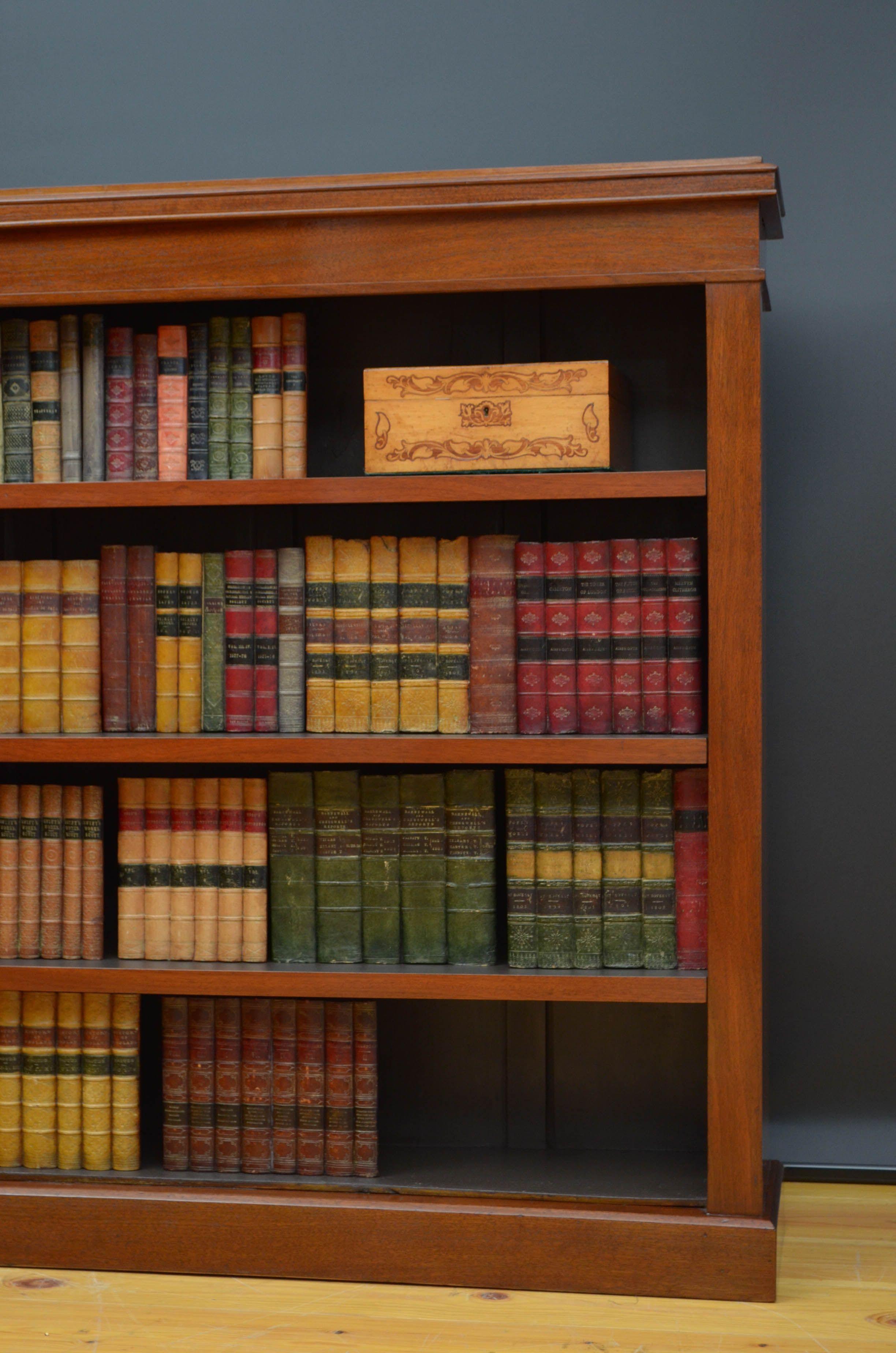 Victorian Walnut Open Bookcase For Sale 3