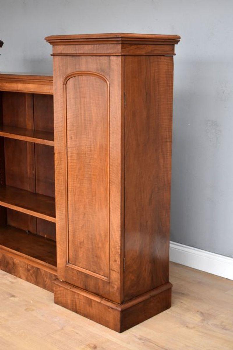 Victorian Walnut Open Bookcase For Sale 2