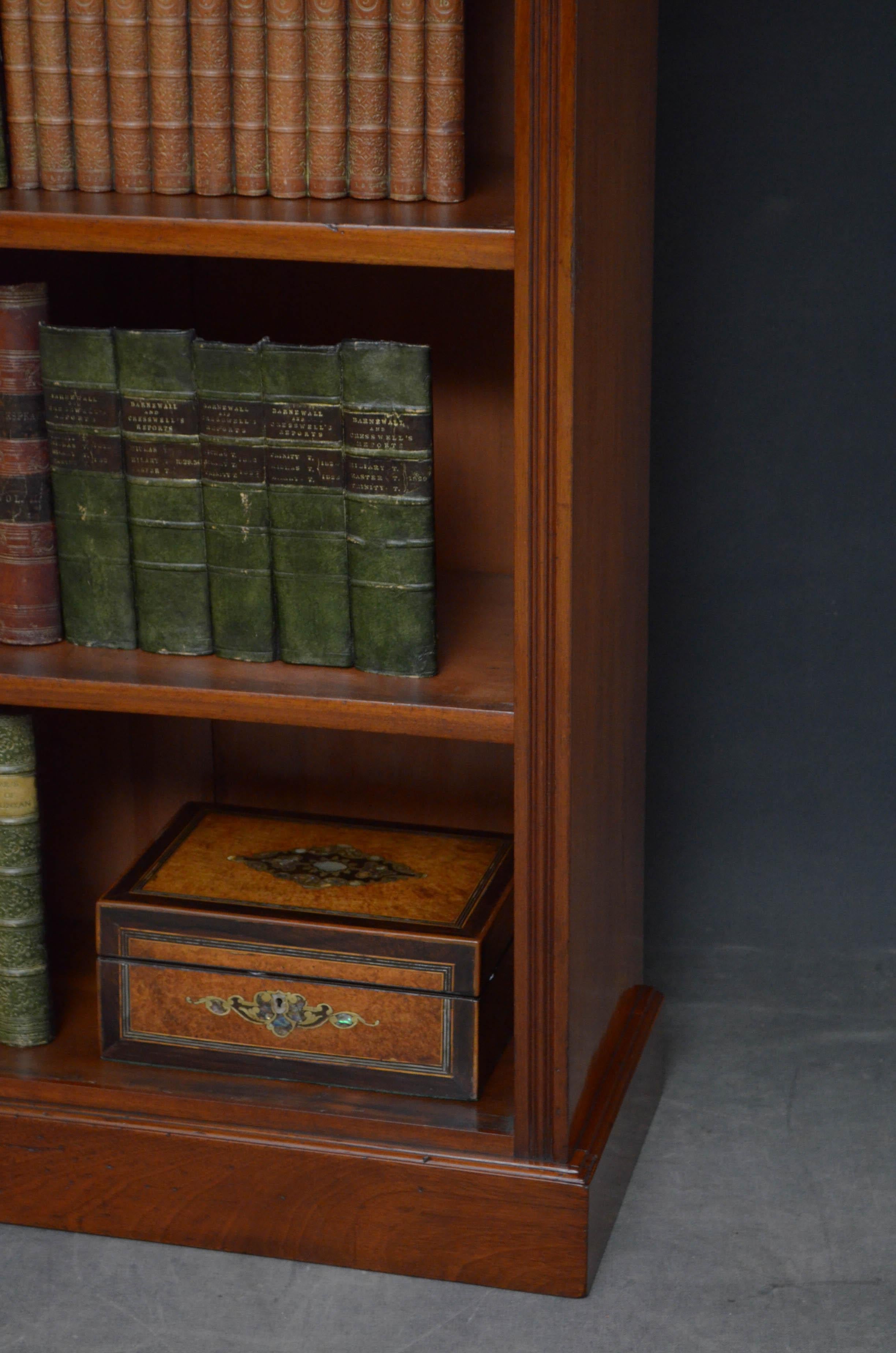 19th Century Victorian Walnut Open Bookcase