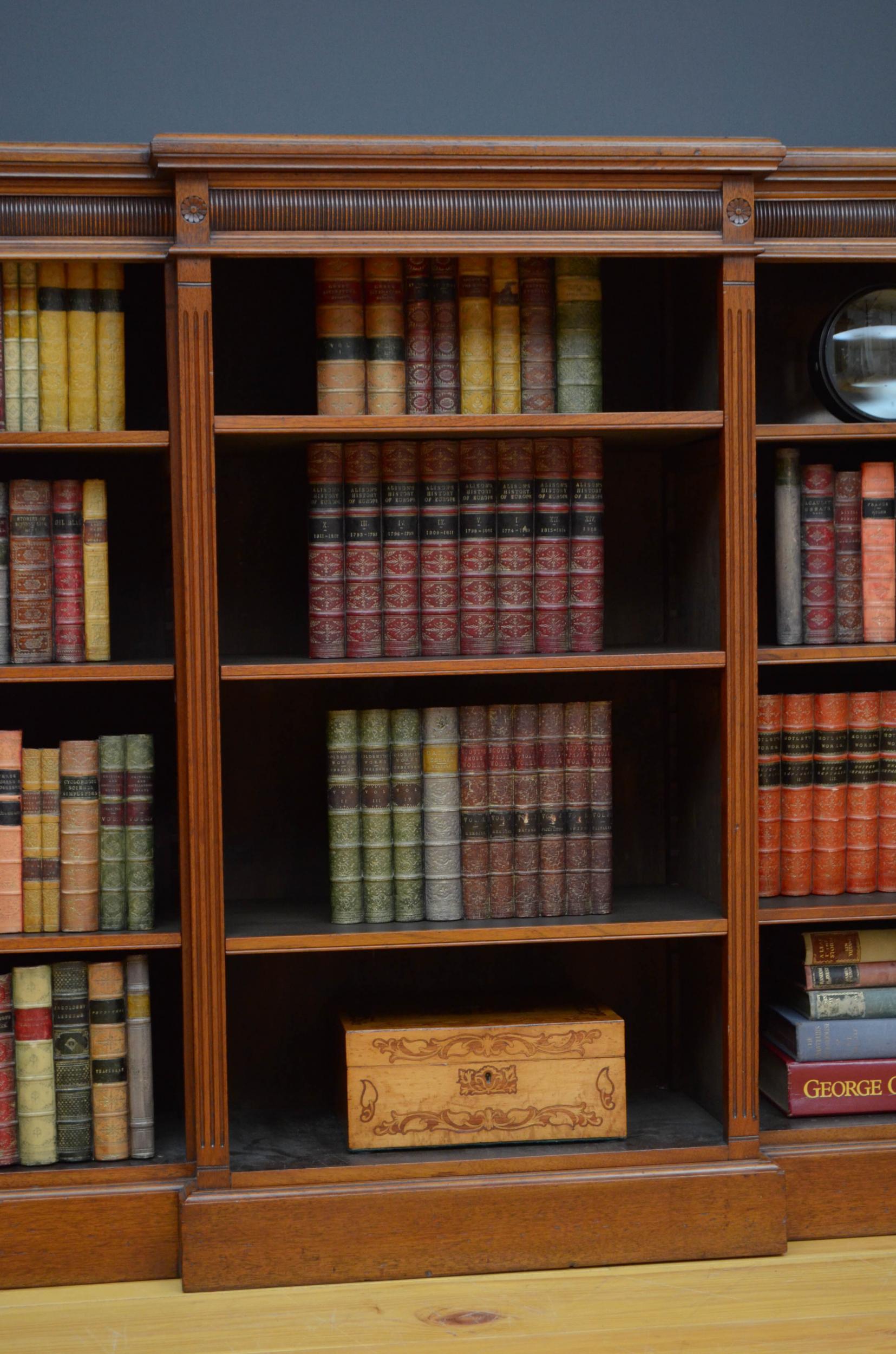 Victorian Walnut Open Bookcase 3