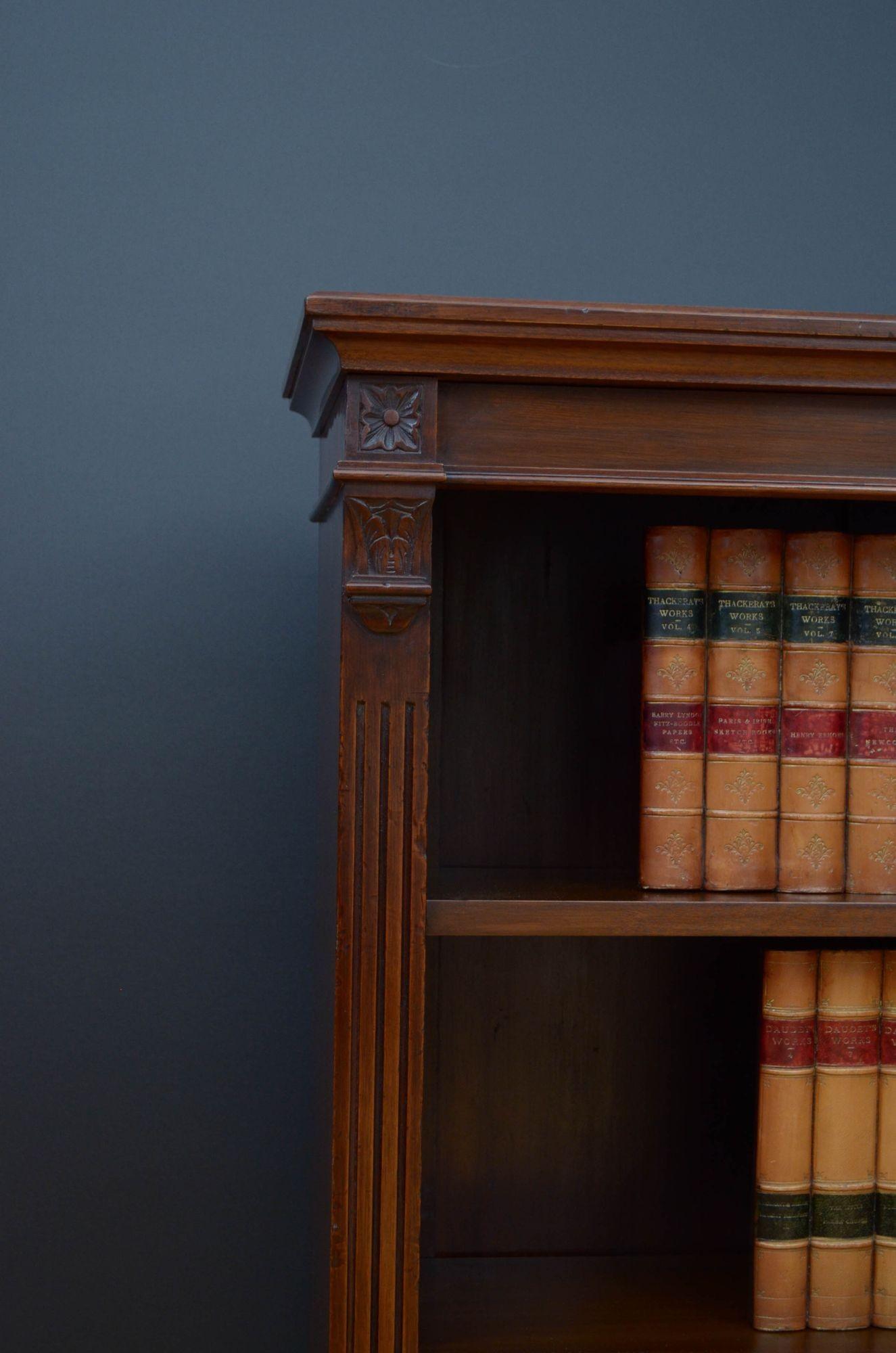 Victorian Walnut Open Bookcase 4