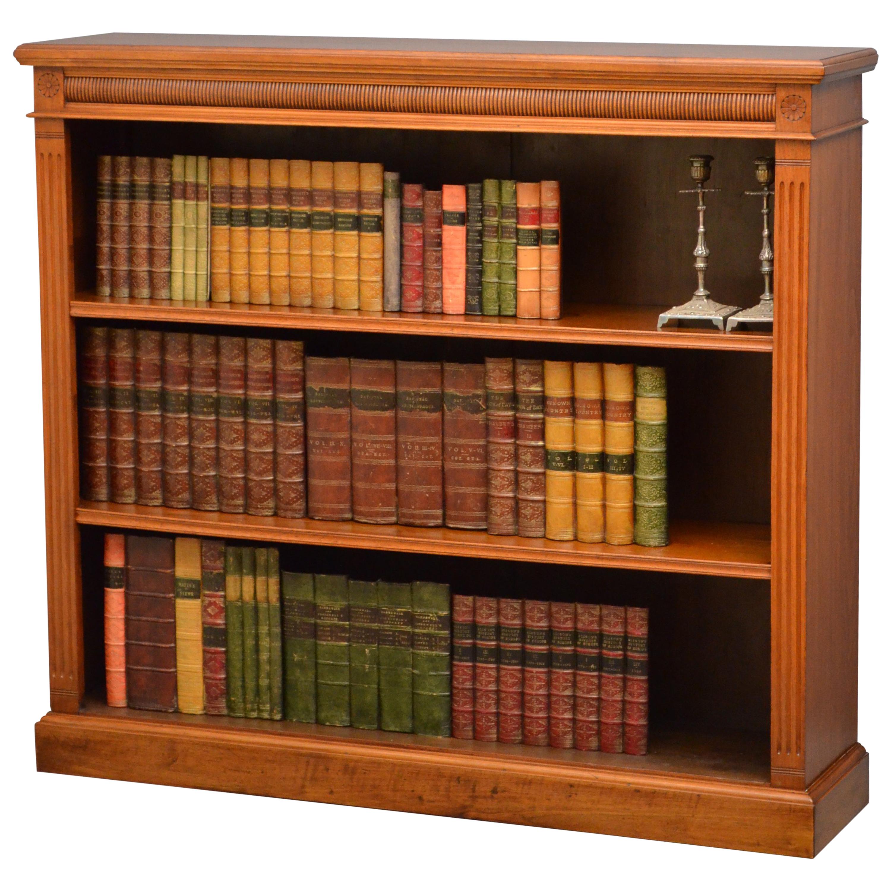 Victorian Walnut Open Bookcase