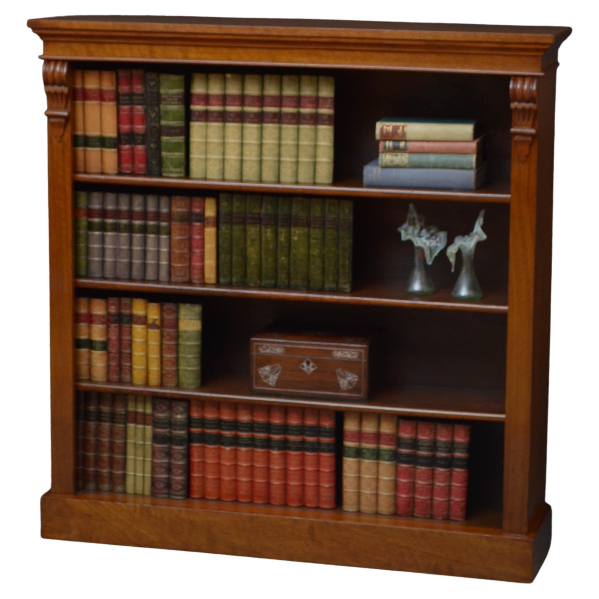 Victorian Walnut Open Bookcase