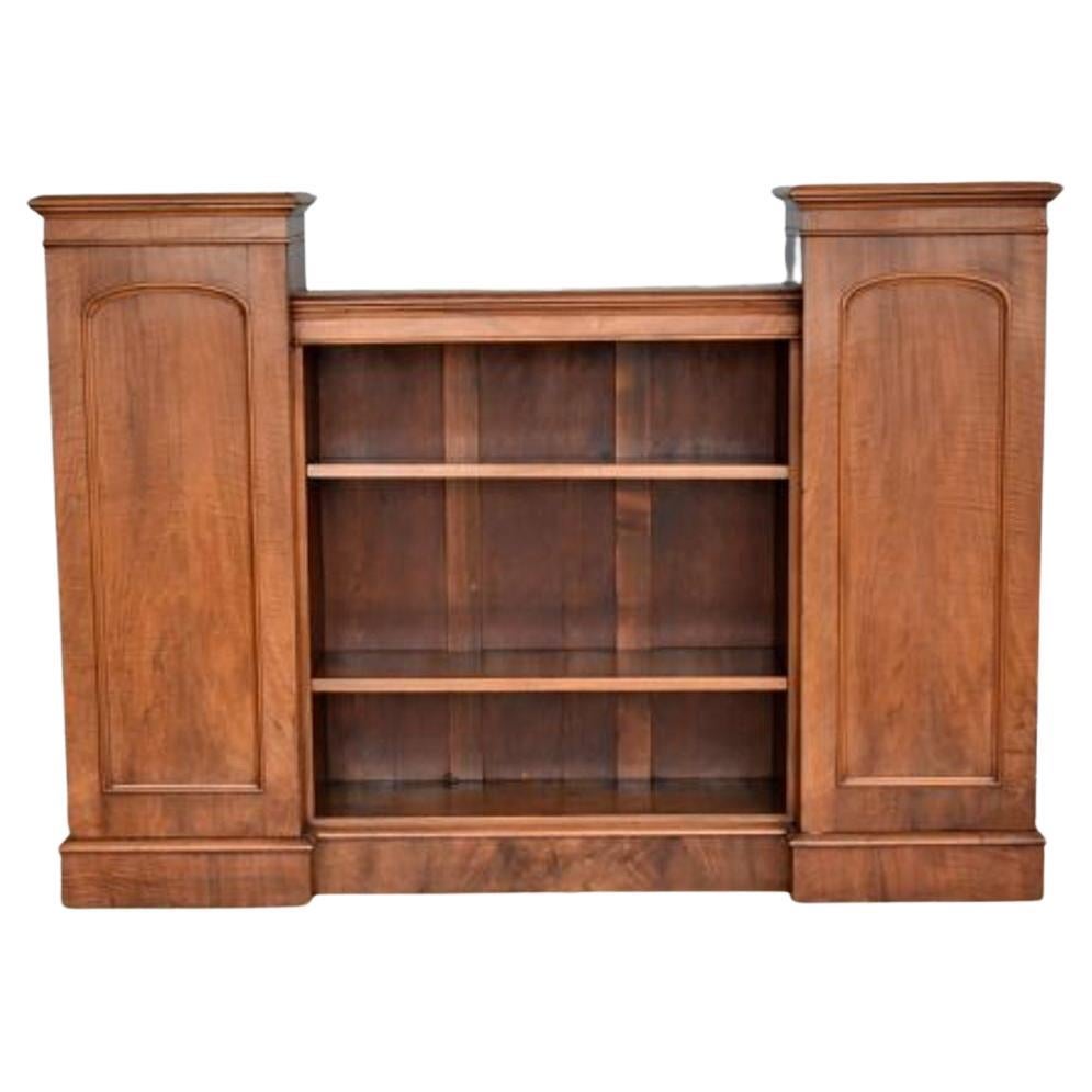 Victorian Walnut Open Bookcase