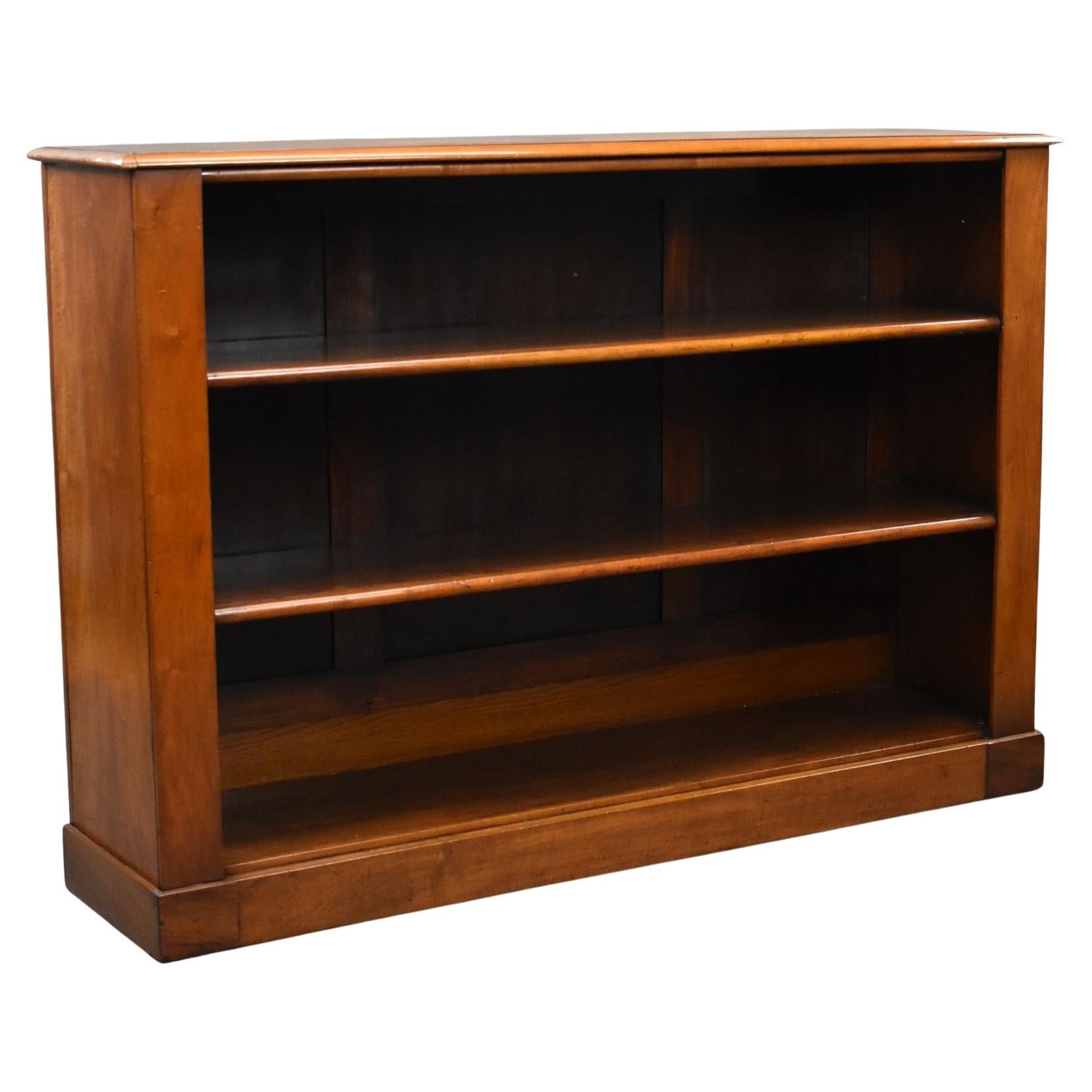 Victorian Walnut Open Bookcase For Sale