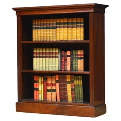 Victorian Walnut Open Bookcase of Narrow Proportions