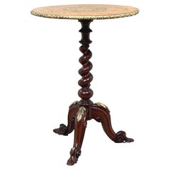 Victorian Walnut, Ormolu And Marquetry Circular Lamp Table