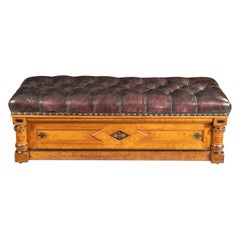 Victorian Walnut Ottoman in the Aesthetic Style