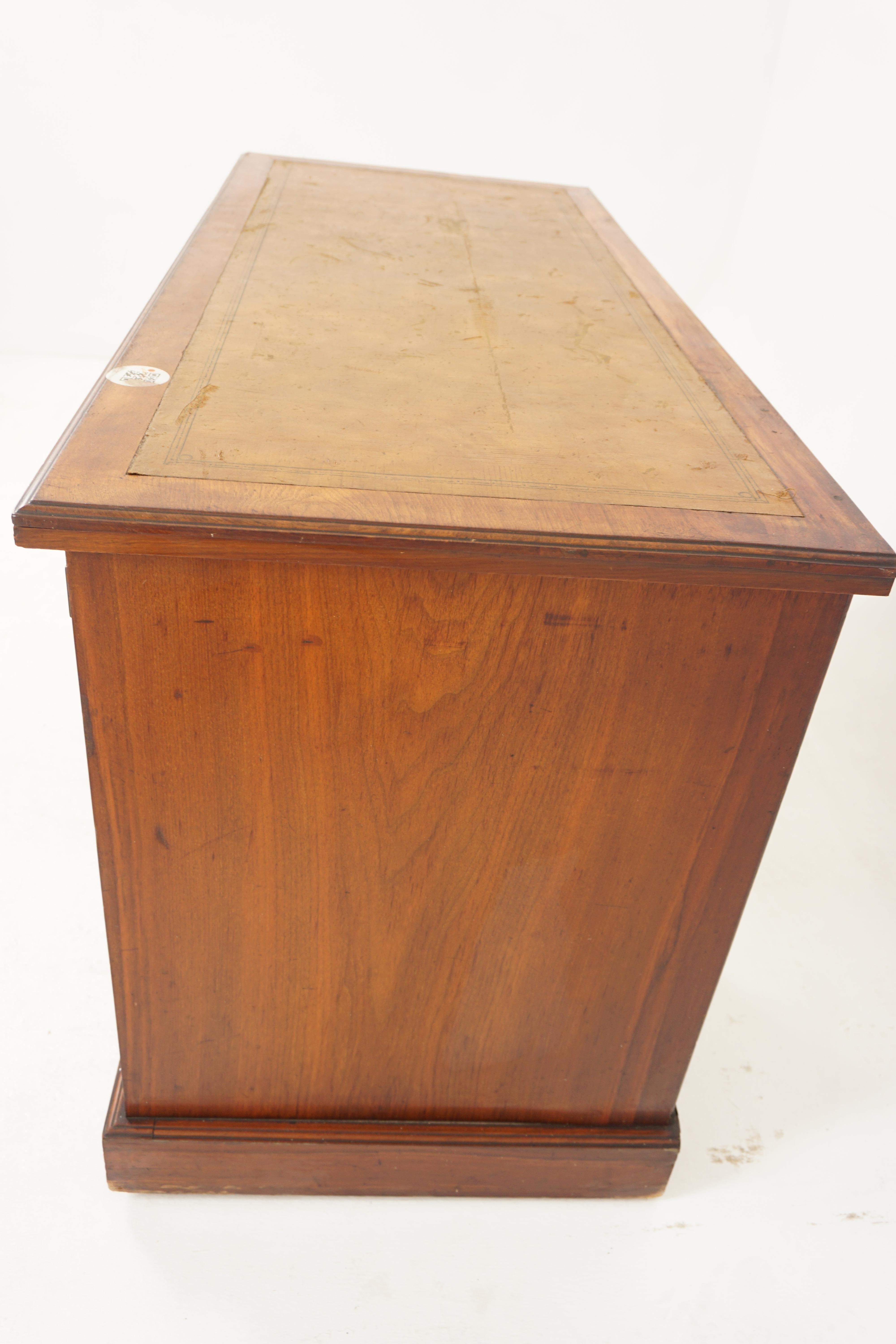 Victorian Walnut Pedestal Desk, Writing Table, Scotland 1880, H022 3