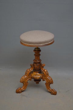 Victorian Walnut Piano Stool
