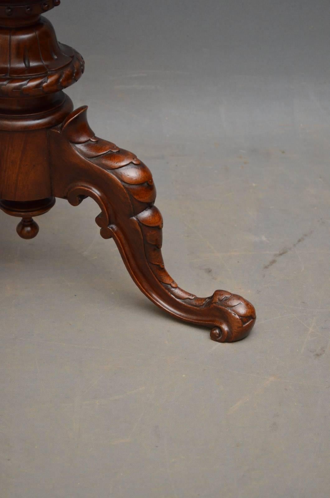 English Victorian Walnut Piano Stool