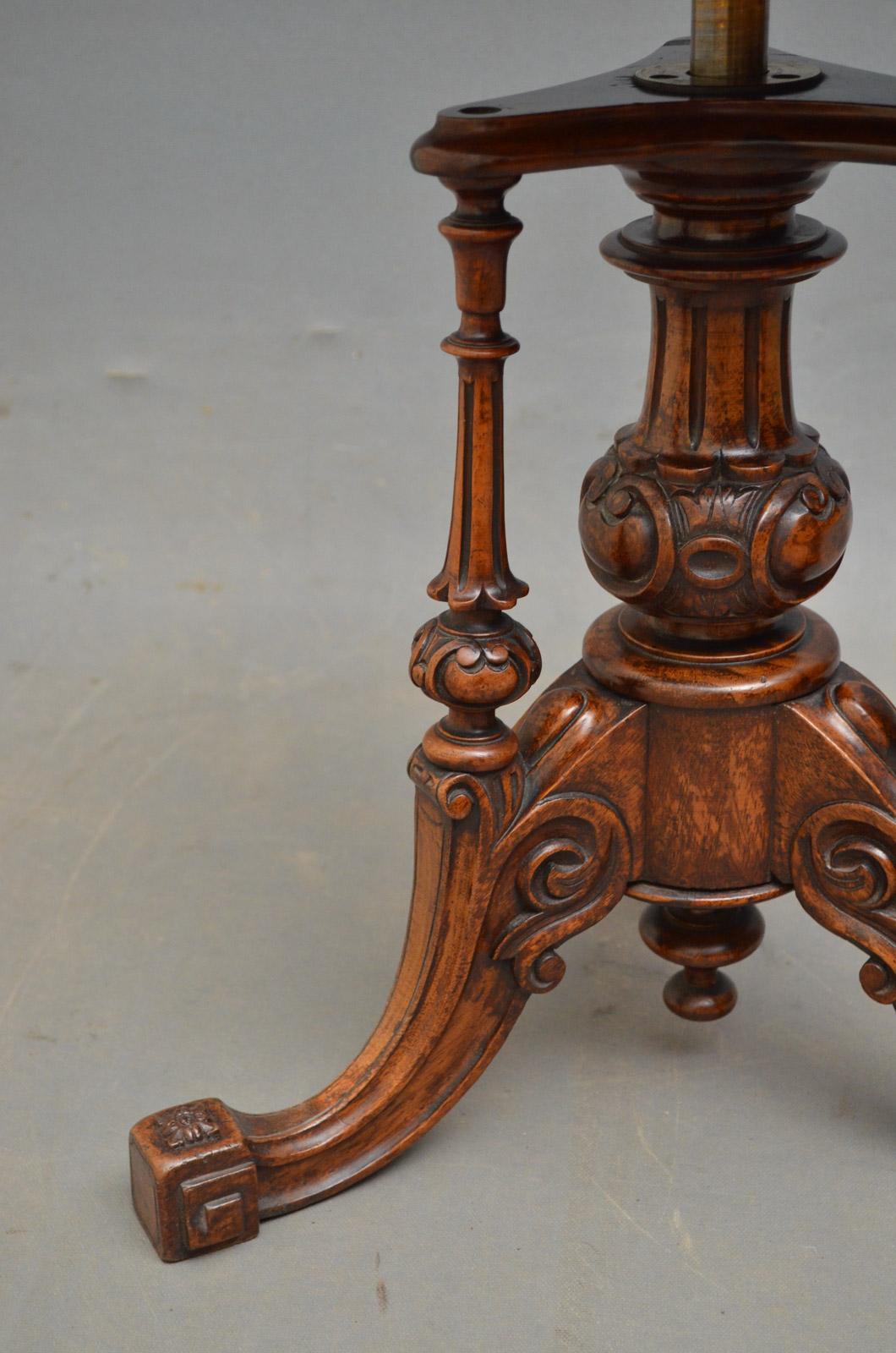 Victorian Walnut Piano Stool 1