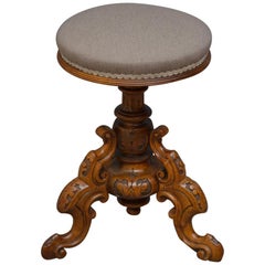 Victorian Walnut Piano Stool