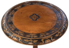 Victorian Walnut Pokerwork and Carved Occasional Table on Cabriole Legs