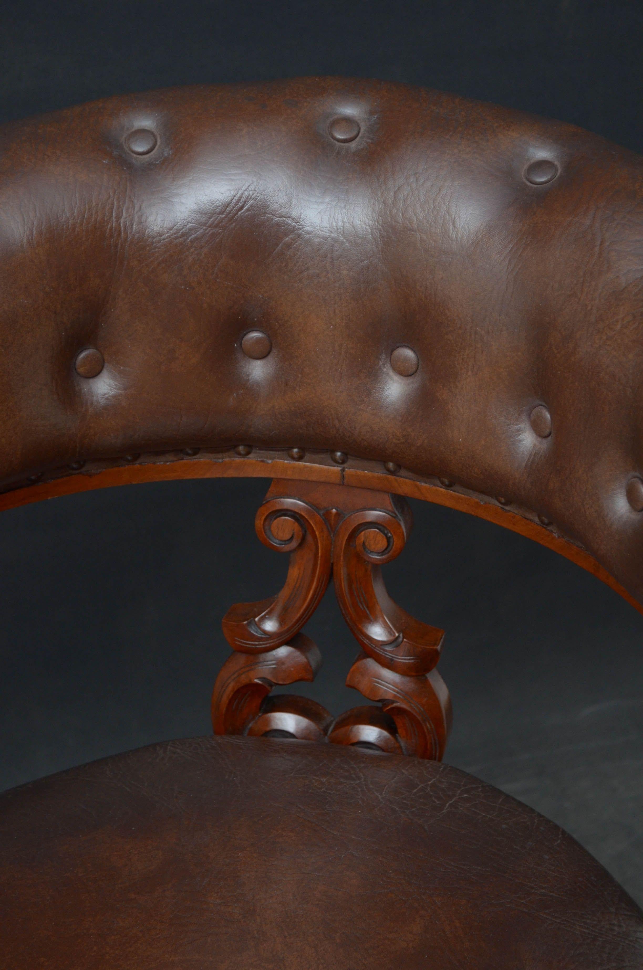 19th Century Victorian Walnut Revolving Desk Chair