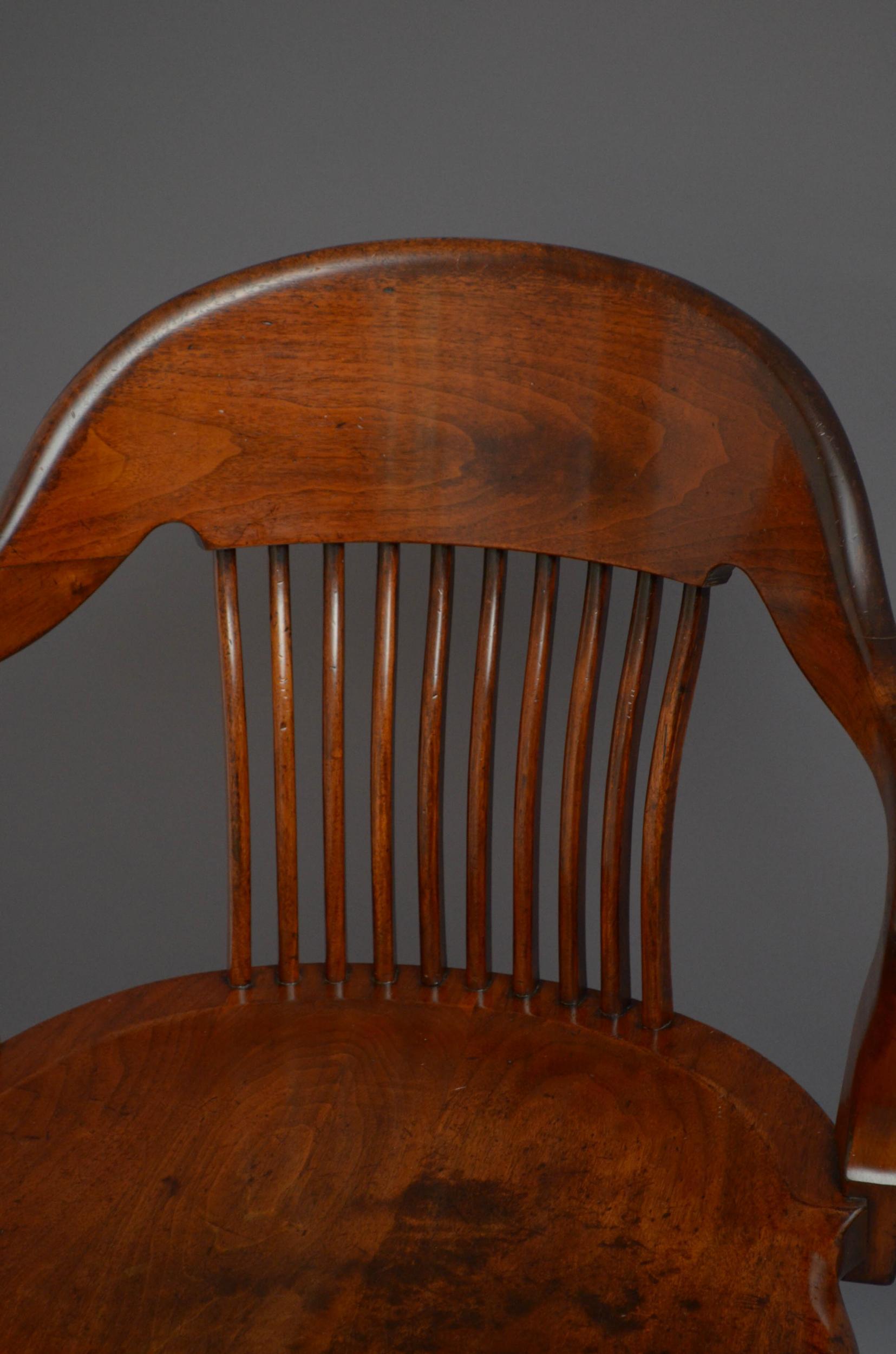 19th Century Victorian Walnut Revolving Office Chair