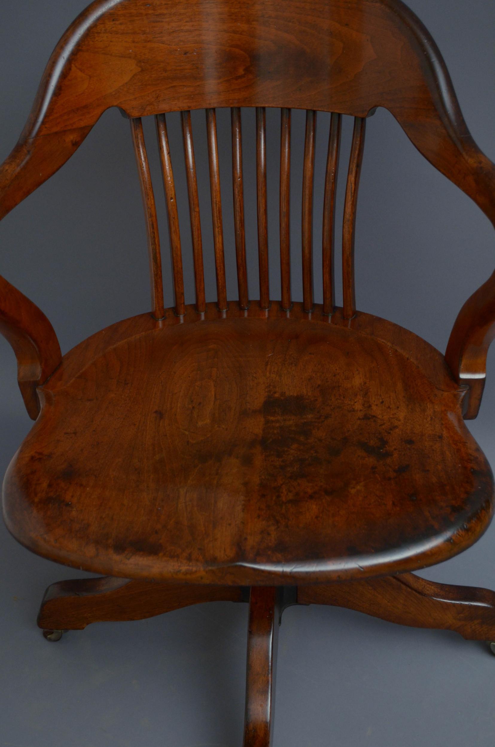 Victorian Walnut Revolving Office Chair 2