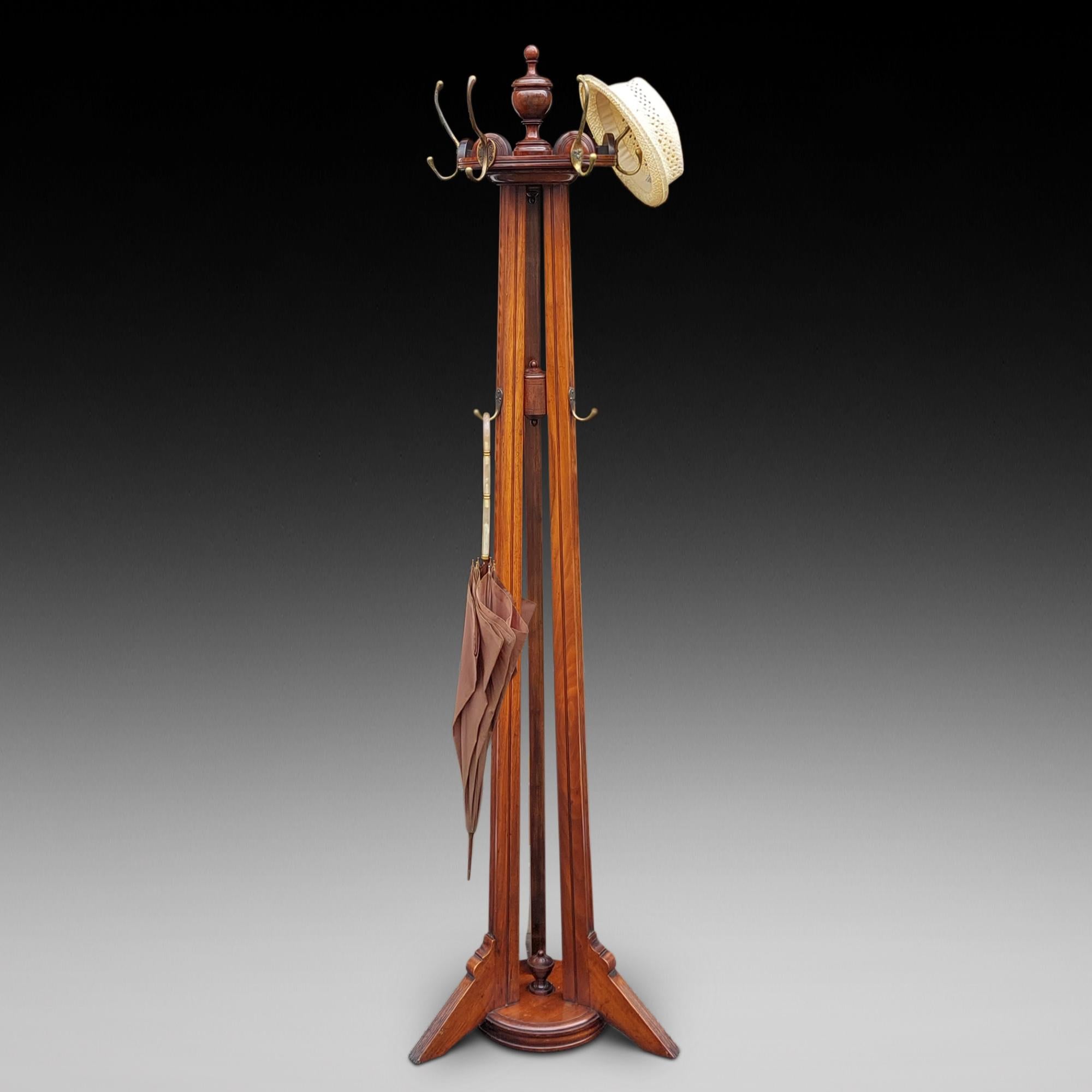 Victorian Walnut Rotating Hat & Coat Stand For Sale 3