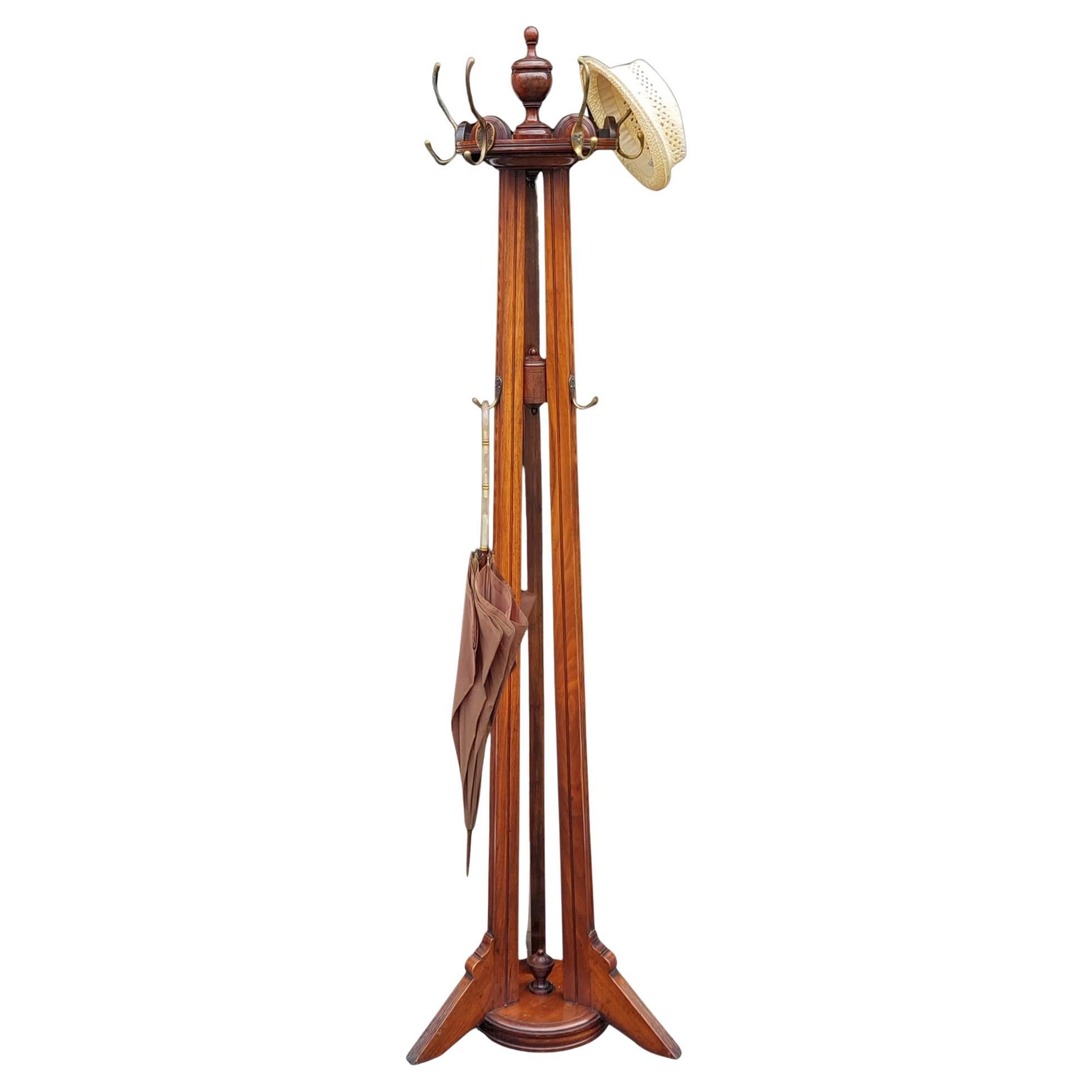 Victorian Walnut Rotating Hat & Coat Stand For Sale