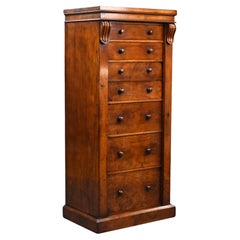 Victorian Walnut Secataire Wellington Chest