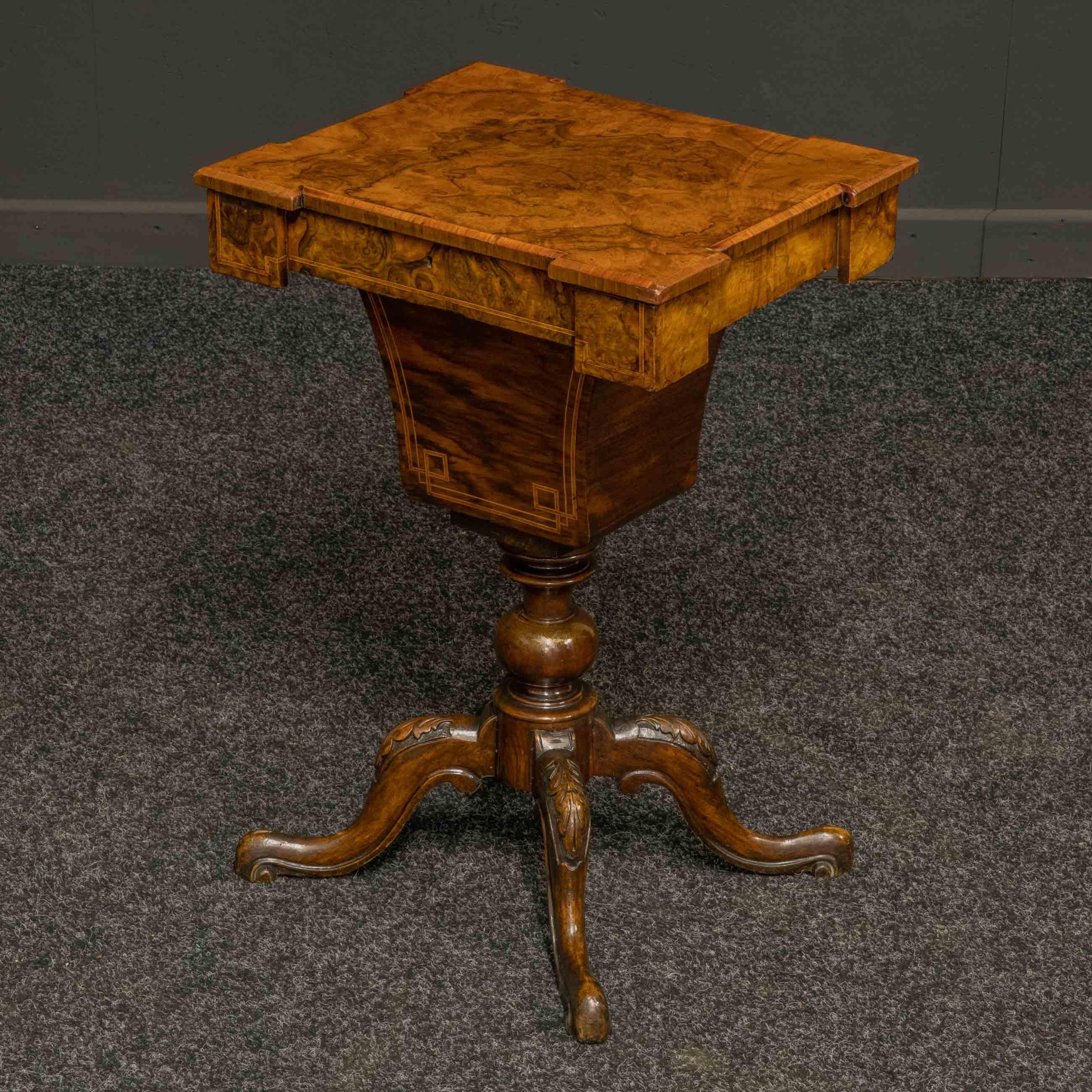 Victorian Walnut Sewing Table 5