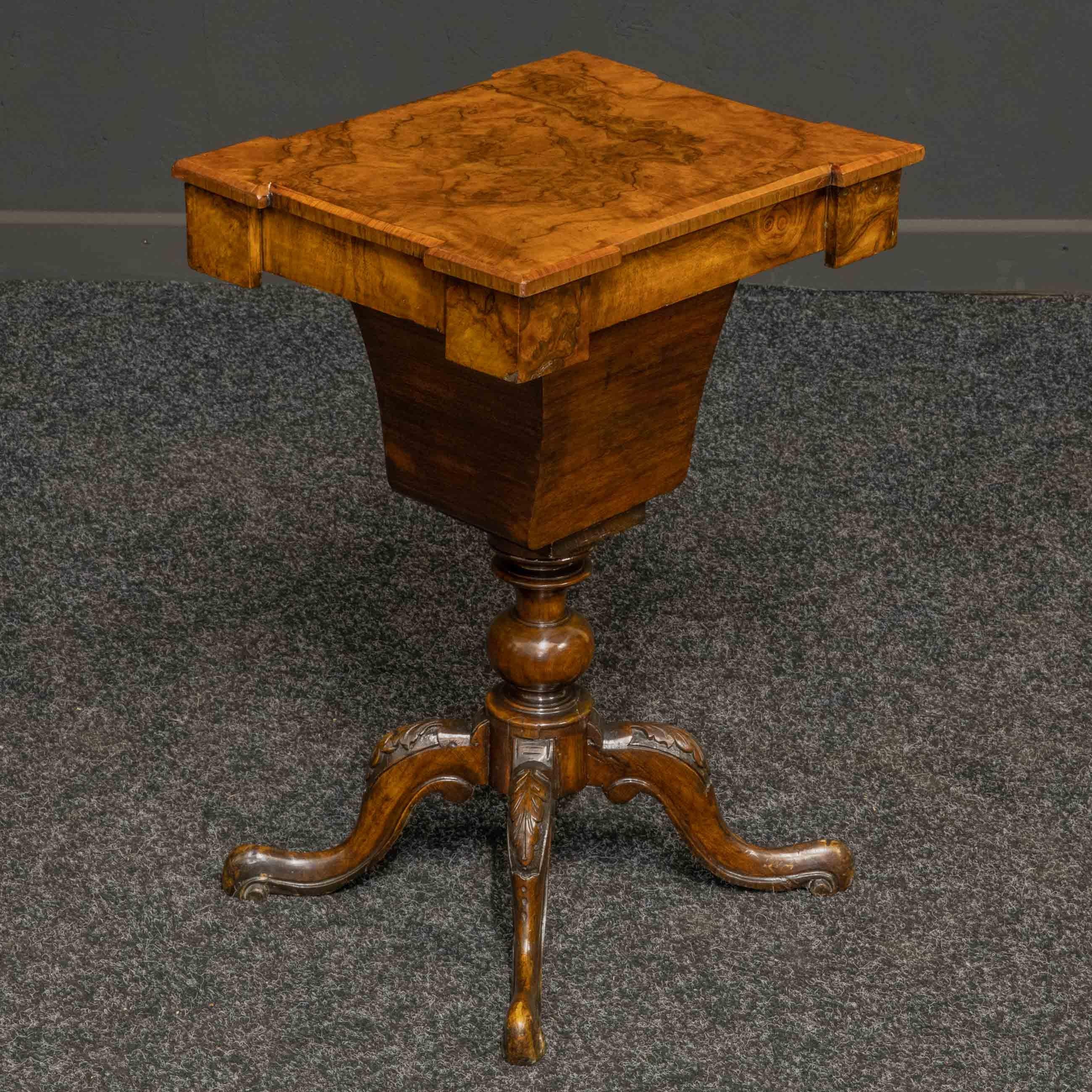 Victorian Walnut Sewing Table 7
