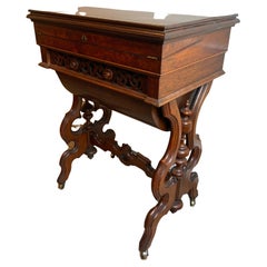 Victorian Walnut Sewing Table