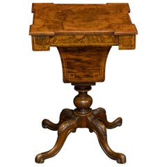 Antique Victorian Walnut Sewing Table