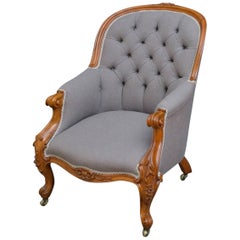 Victorian Walnut Spoonback Armchair