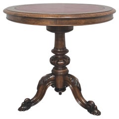 Victorian Walnut Swivel Library Table