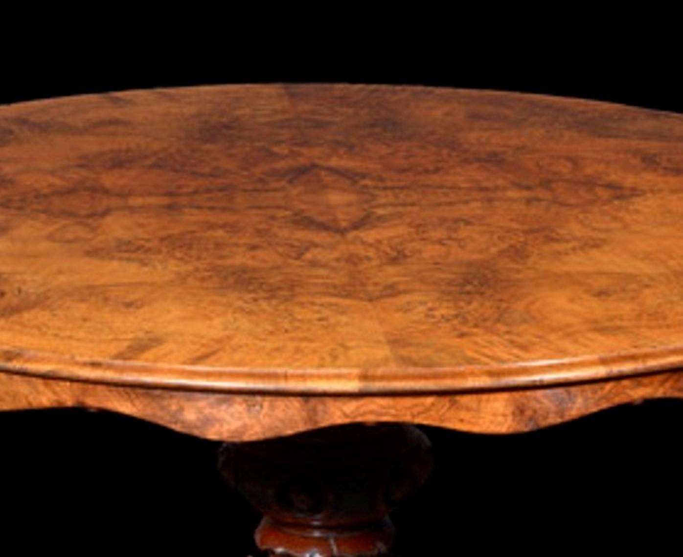 Victorian Walnut Tilt-Top Circular Table 2