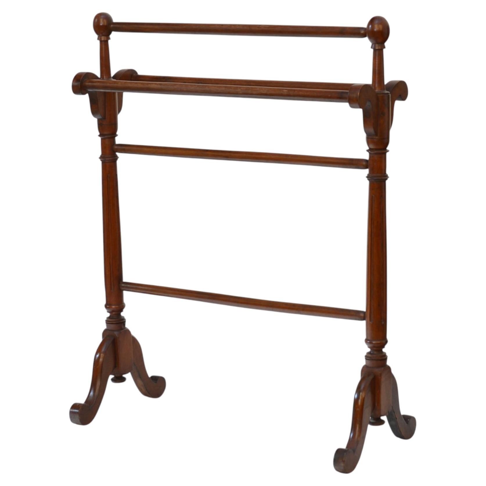 Victorian walnut towel rail