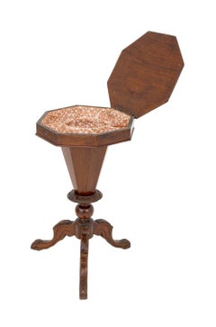 Victorian Walnut Trumpet Sewing Table