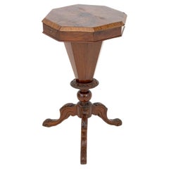 Victorian Walnut Trumpet Sewing Table