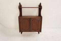 Victorian Walnut Wall Mounted Hanging Display Cabinet, Scotland 1890, H084