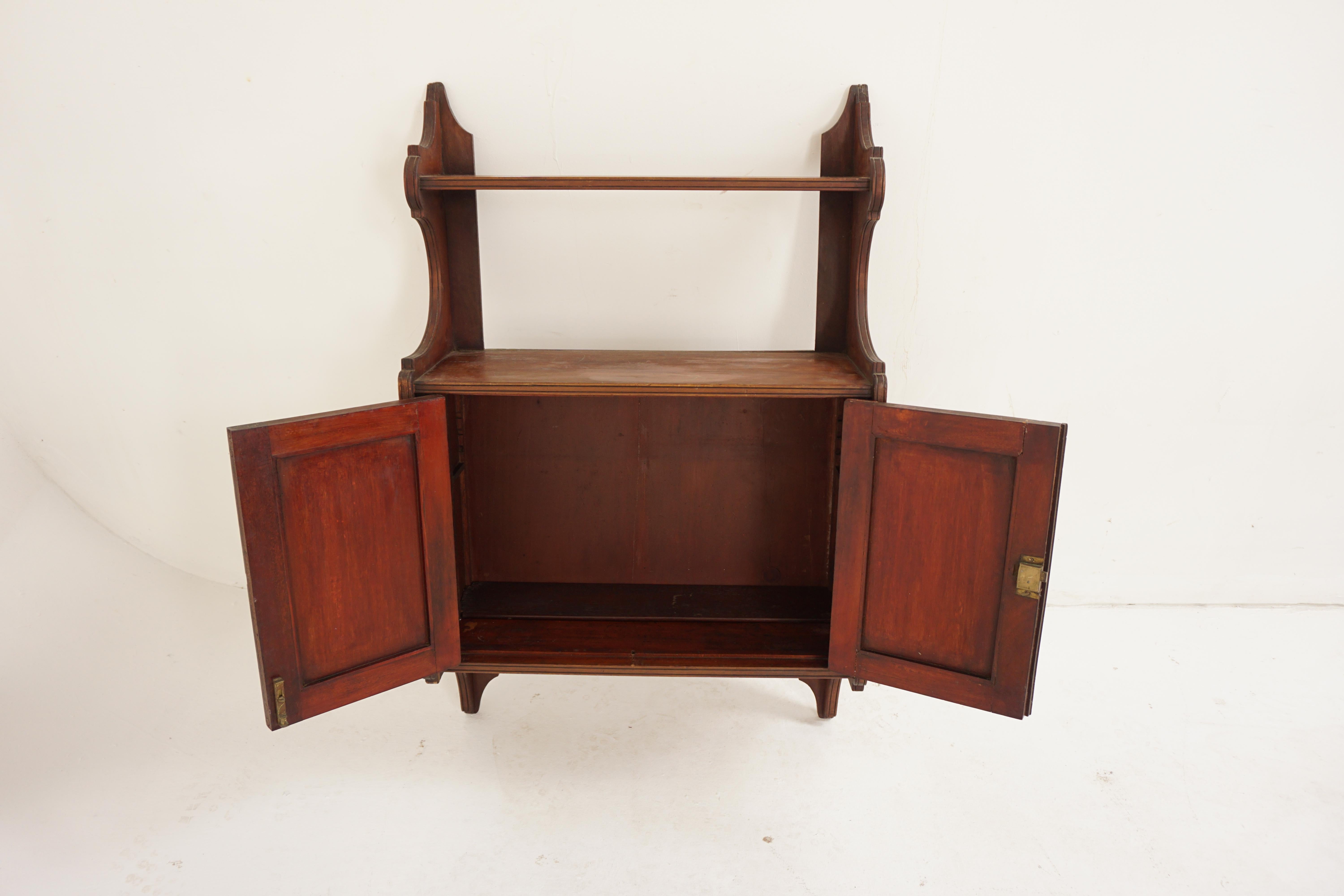 Late 19th Century Victorian Walnut Wall Mounted Hanging Display Cabinet, Scotland 1890, H084 For Sale