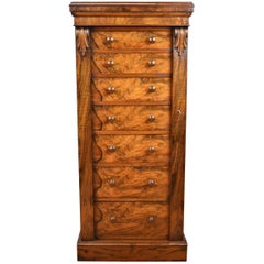 Victorian Walnut Wellington Chest Antique Victorian Walnut Wellington Chest