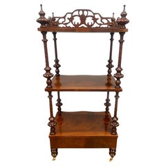 Victorian Walnut Whatnot Bookcase Shelf Unit 1880 Etagere