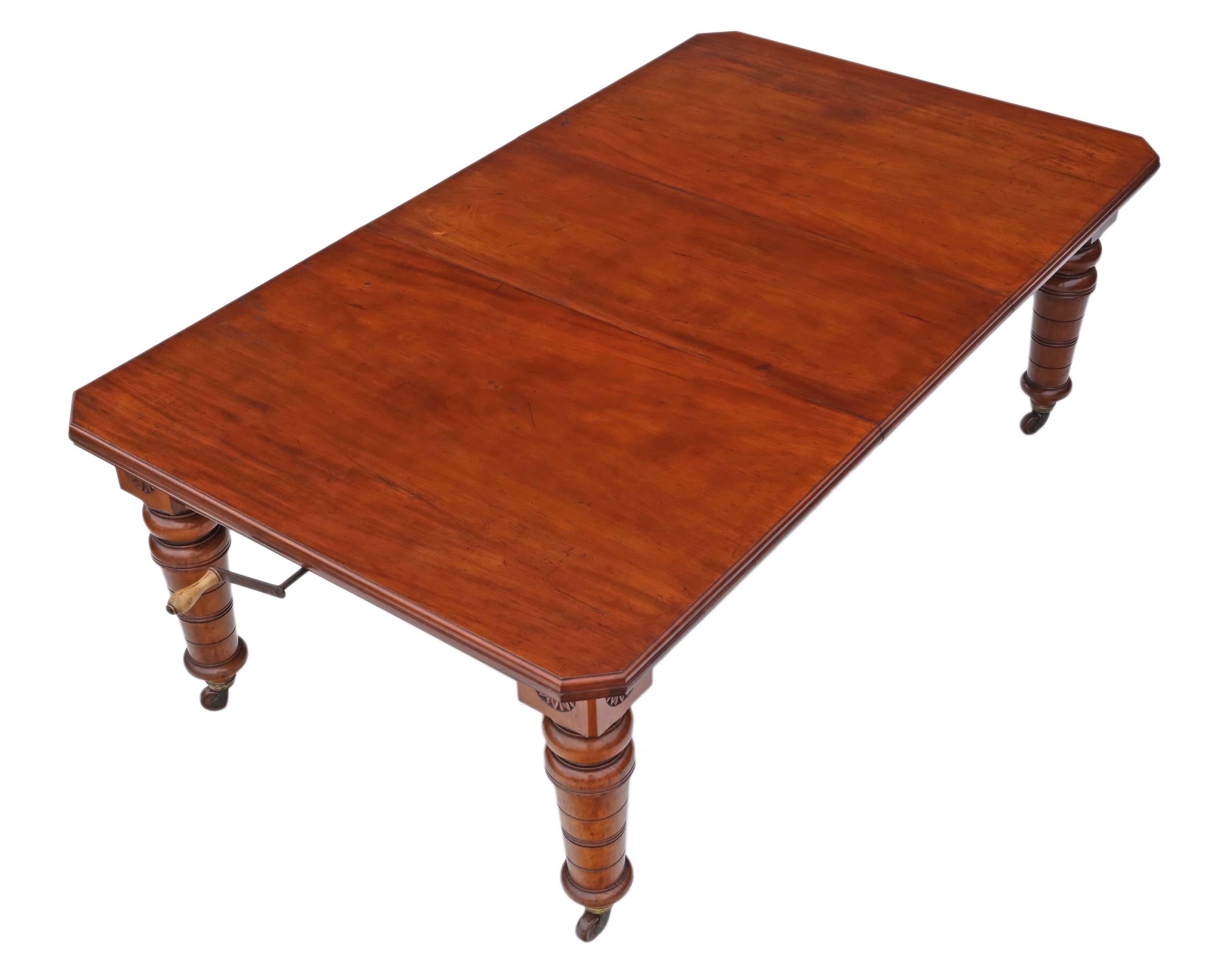 Victorian walnut windout extending dining table approximately 7' x 4' (exact dimensions below) when extended.
A lovely table dating from circa 1880.
This is a quality (better than most) table, that is full of age, charm and character.
Rare and
