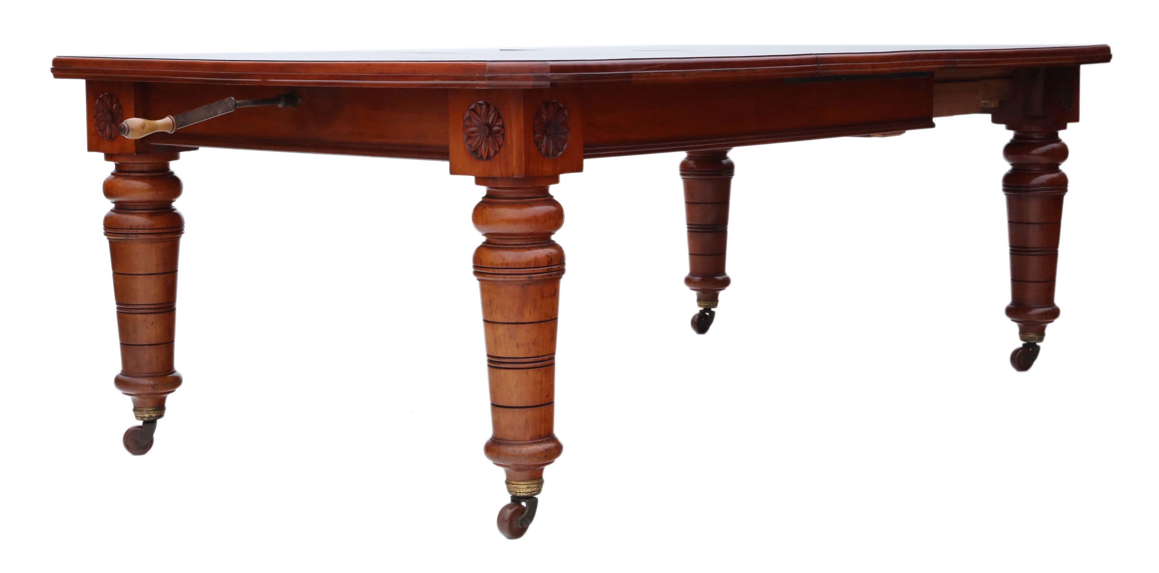 Victorian Walnut Windout Extending Dining Table, 19th Century In Good Condition In Wisbech, Cambridgeshire