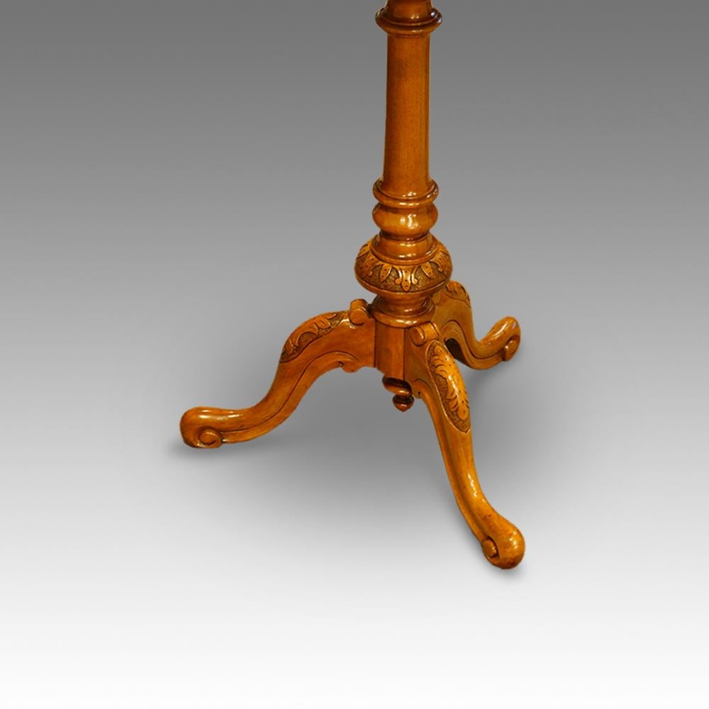 Victorian walnut wine table
This Victorian walnut wine table was made, circa 1870.
The solid walnut turned column with Fine carving ending with its 3 carved cabriole legs.
The circular top of good size allowing you to not only use it for setting