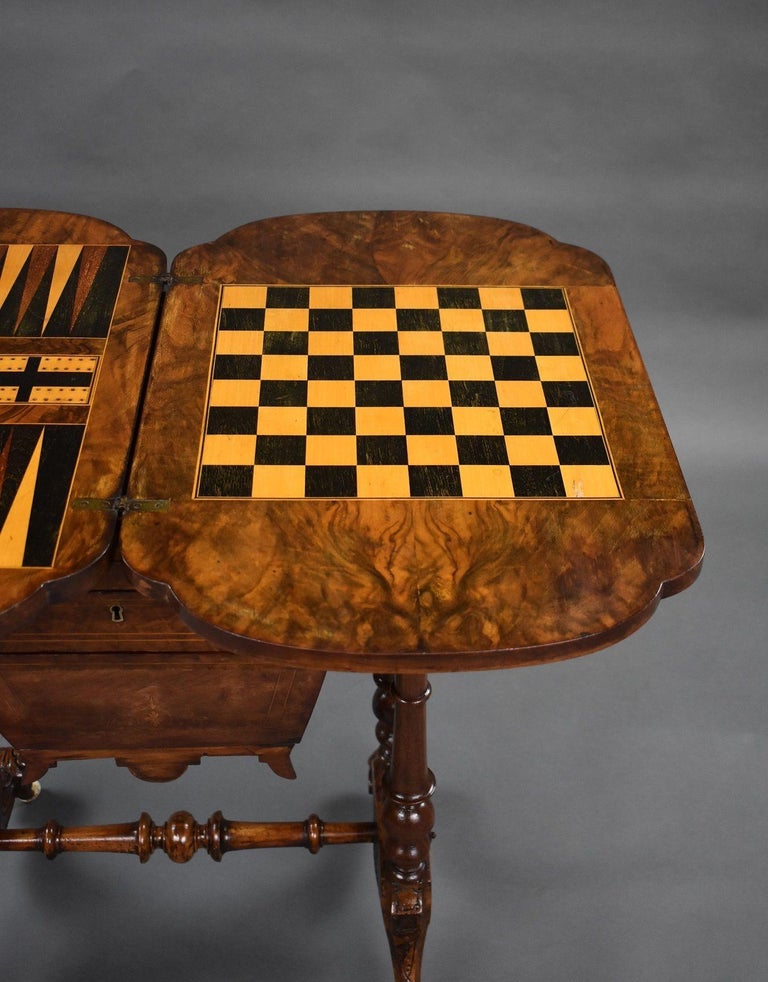 Victorian Walnut Work / Games Table For Sale at 1stDibs