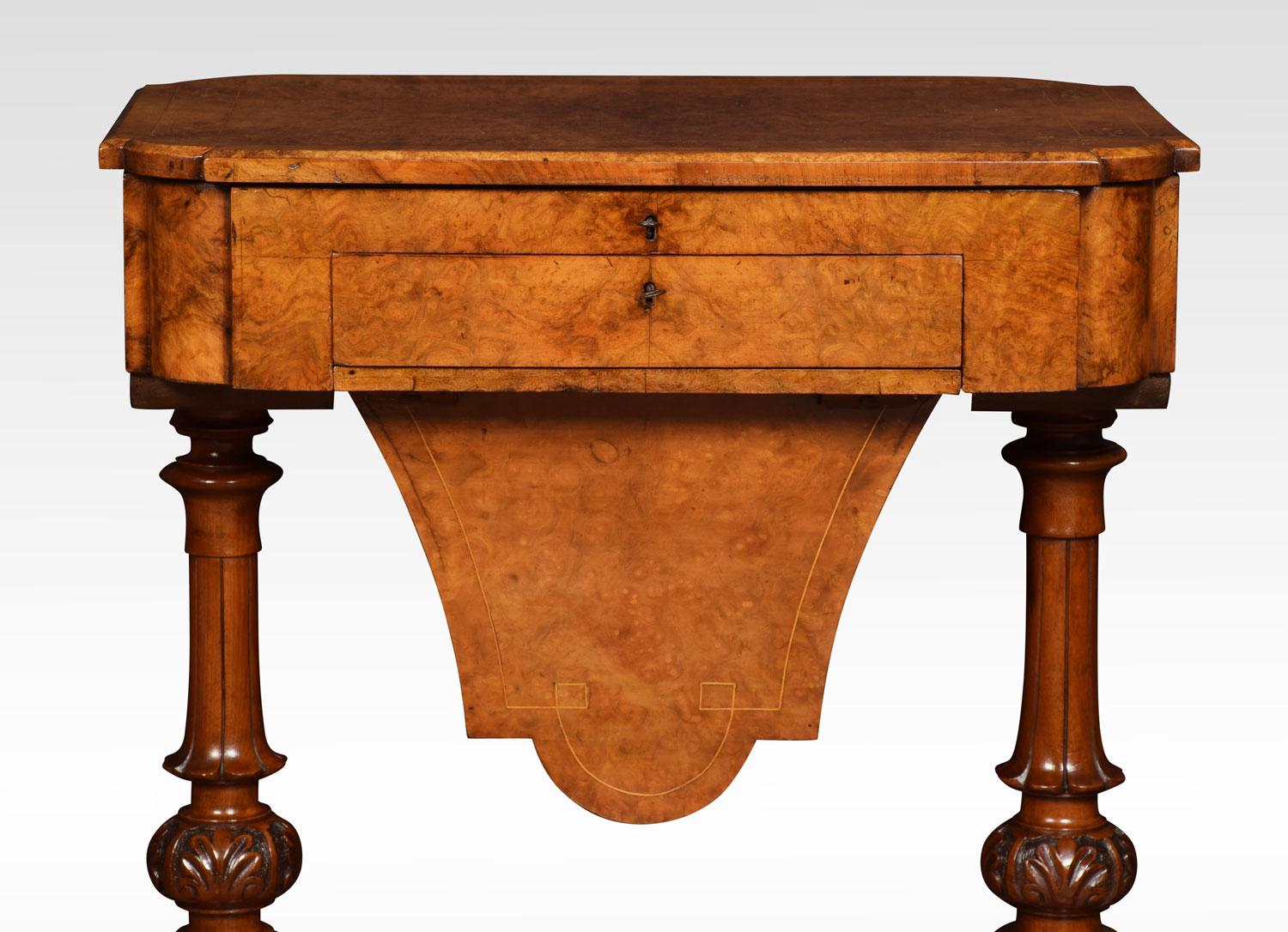 Victorian Walnut Work Table For Sale 2