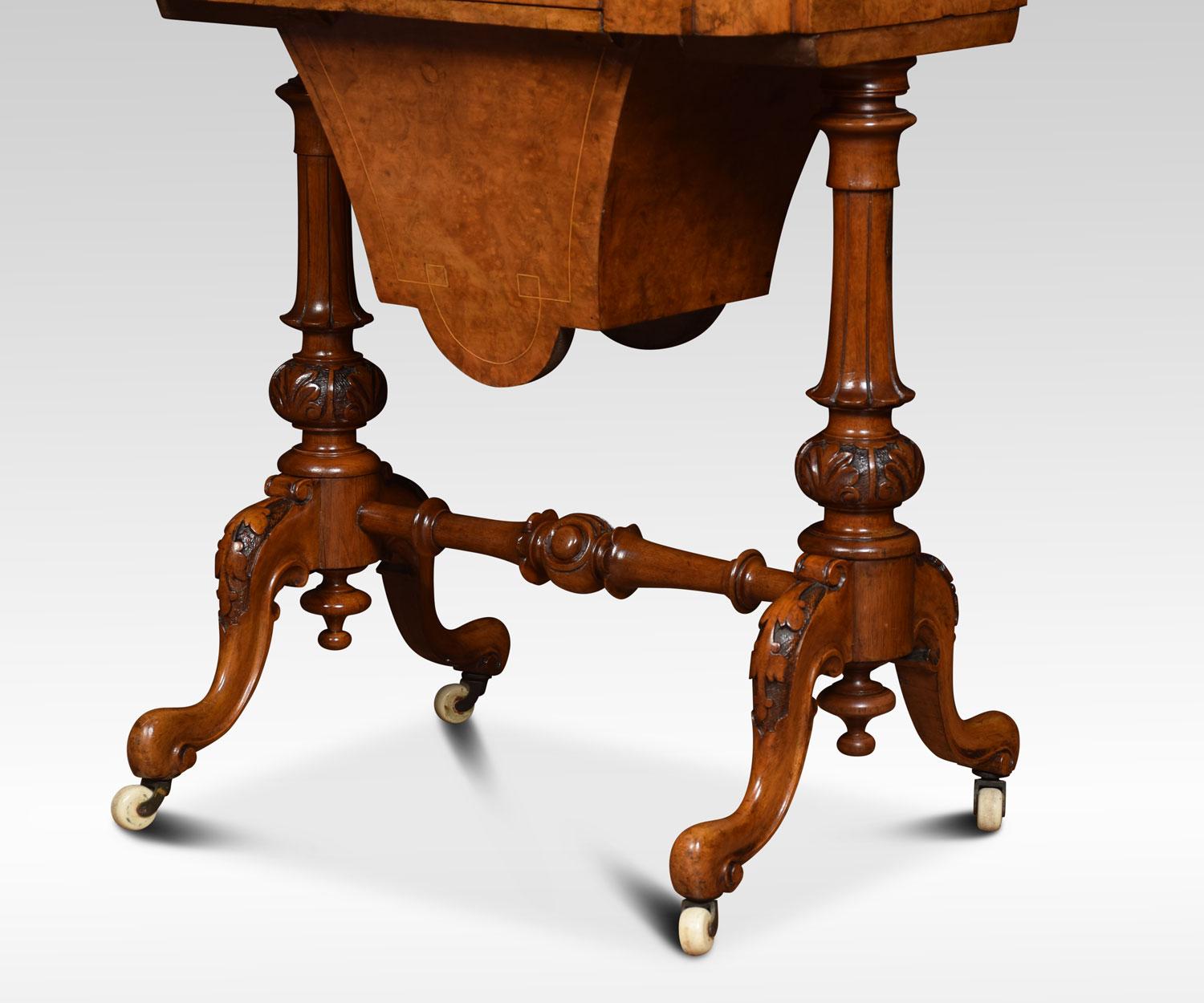 Victorian Walnut Work Table For Sale 3