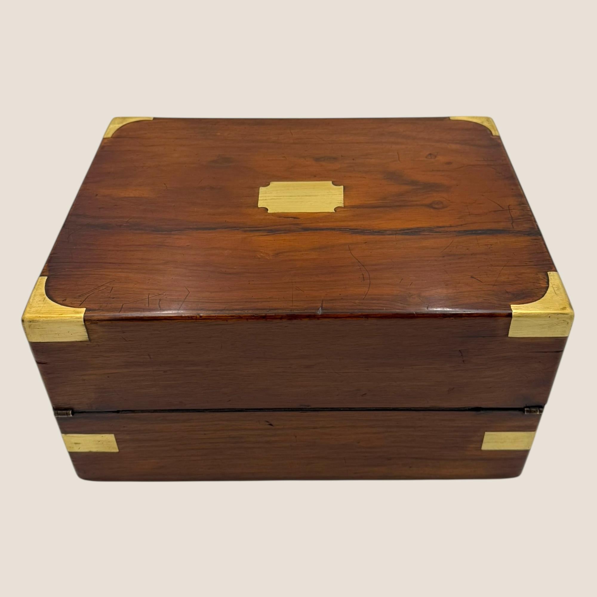 19th Century Victorian Walnut Writing Slope Box For Sale