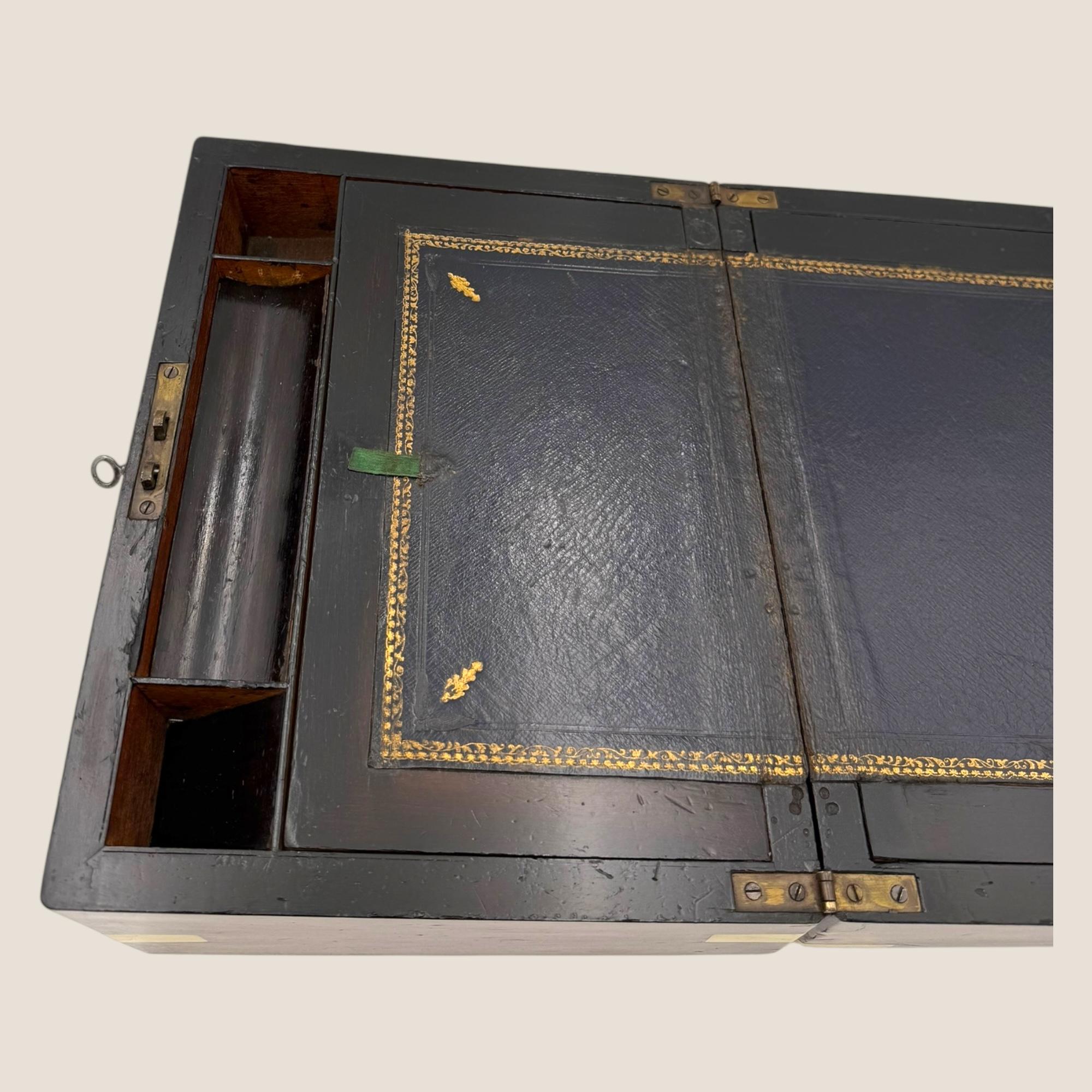 Victorian Walnut Writing Slope Box For Sale 2
