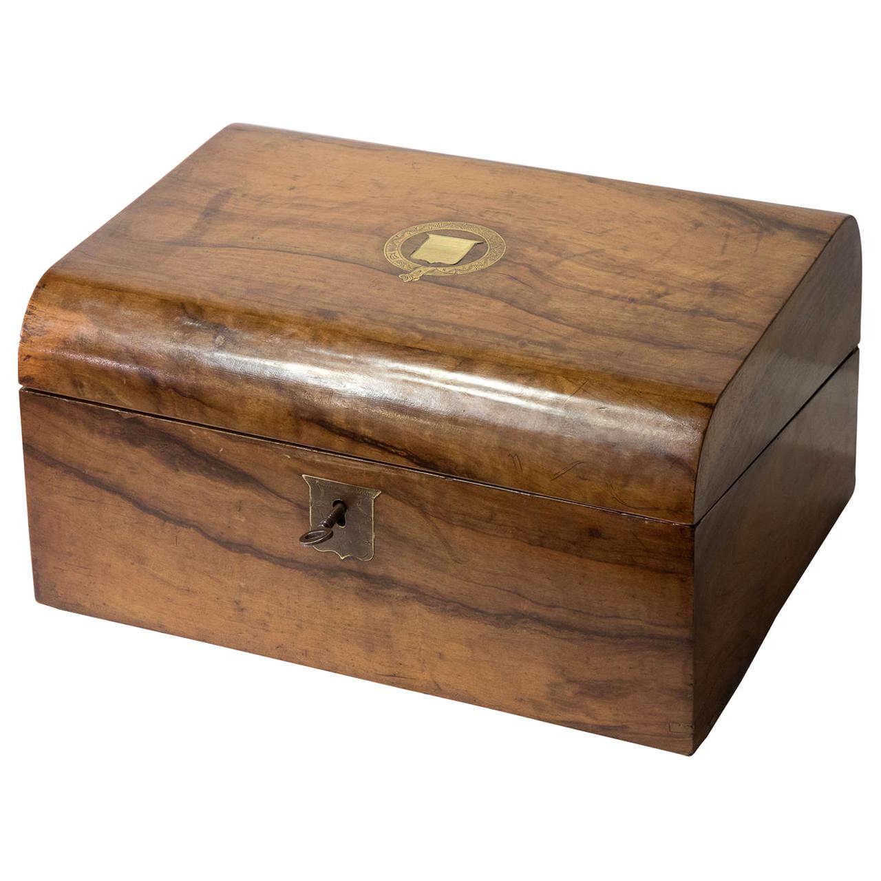 Victorian Walnut Writing Slope, circa 1860 For Sale