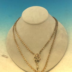 Victorian Watch Chain with LG Pearl Slide 29dwt