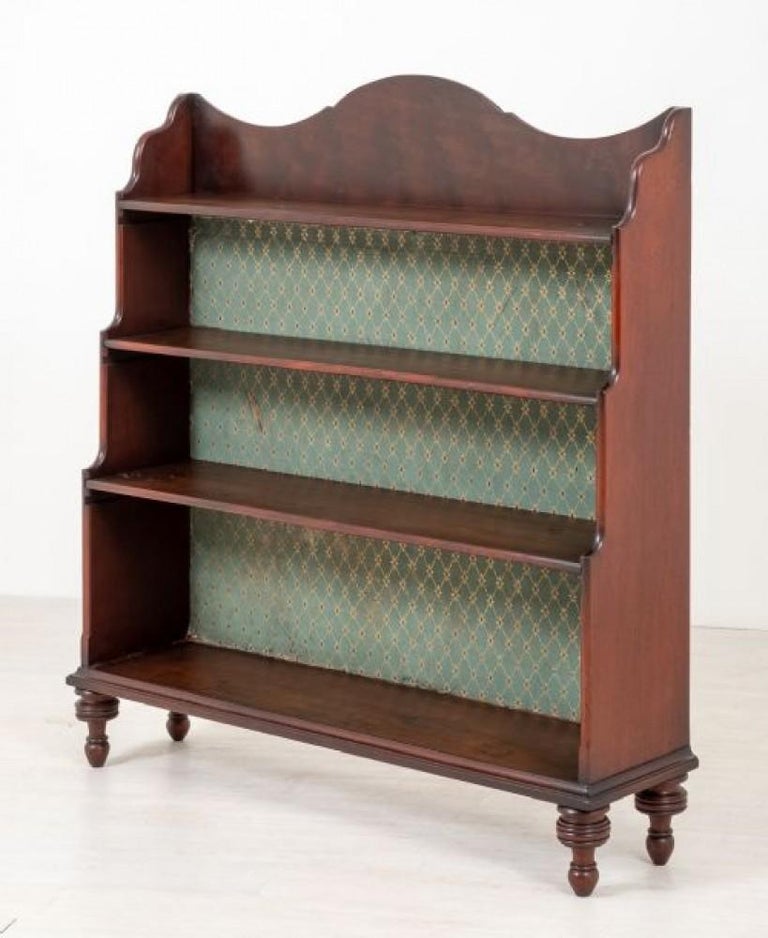 Victorian Waterfall Bookcase Mahogany Open, 1850 For Sale at 1stDibs