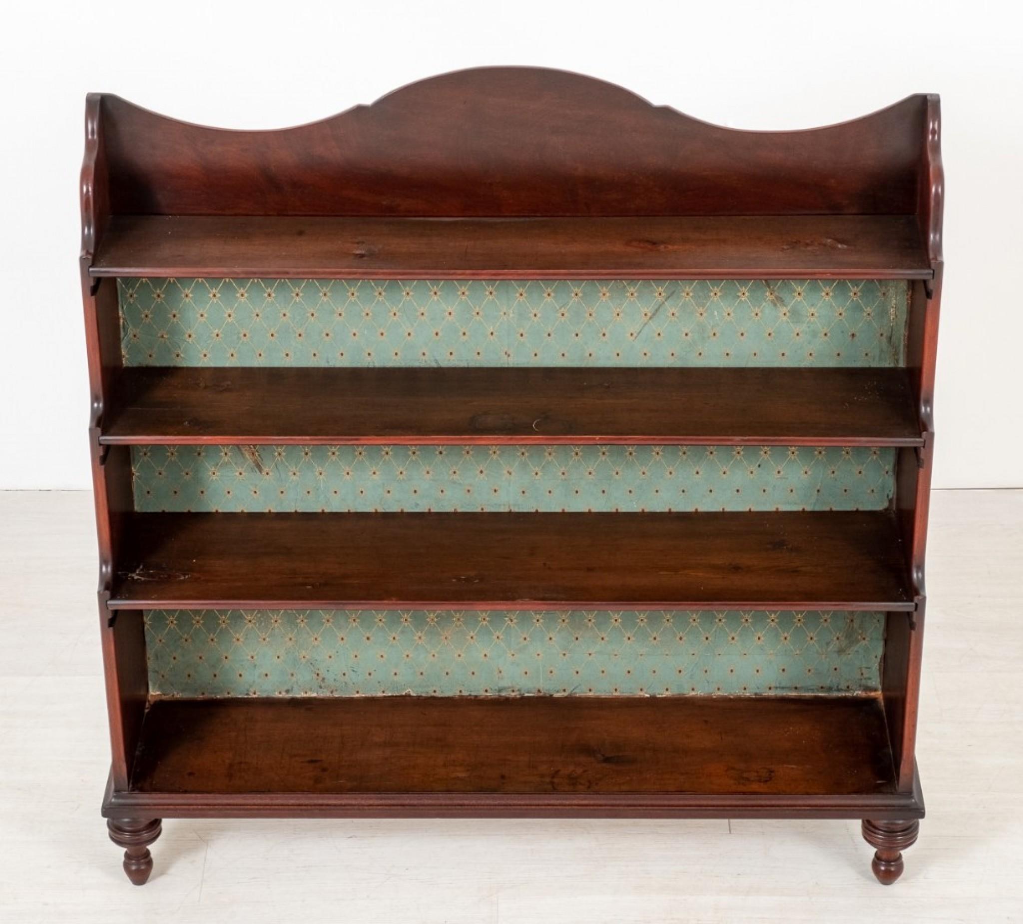 Victorian Waterfall Bookcase Mahogany Open 1850 For Sale 2